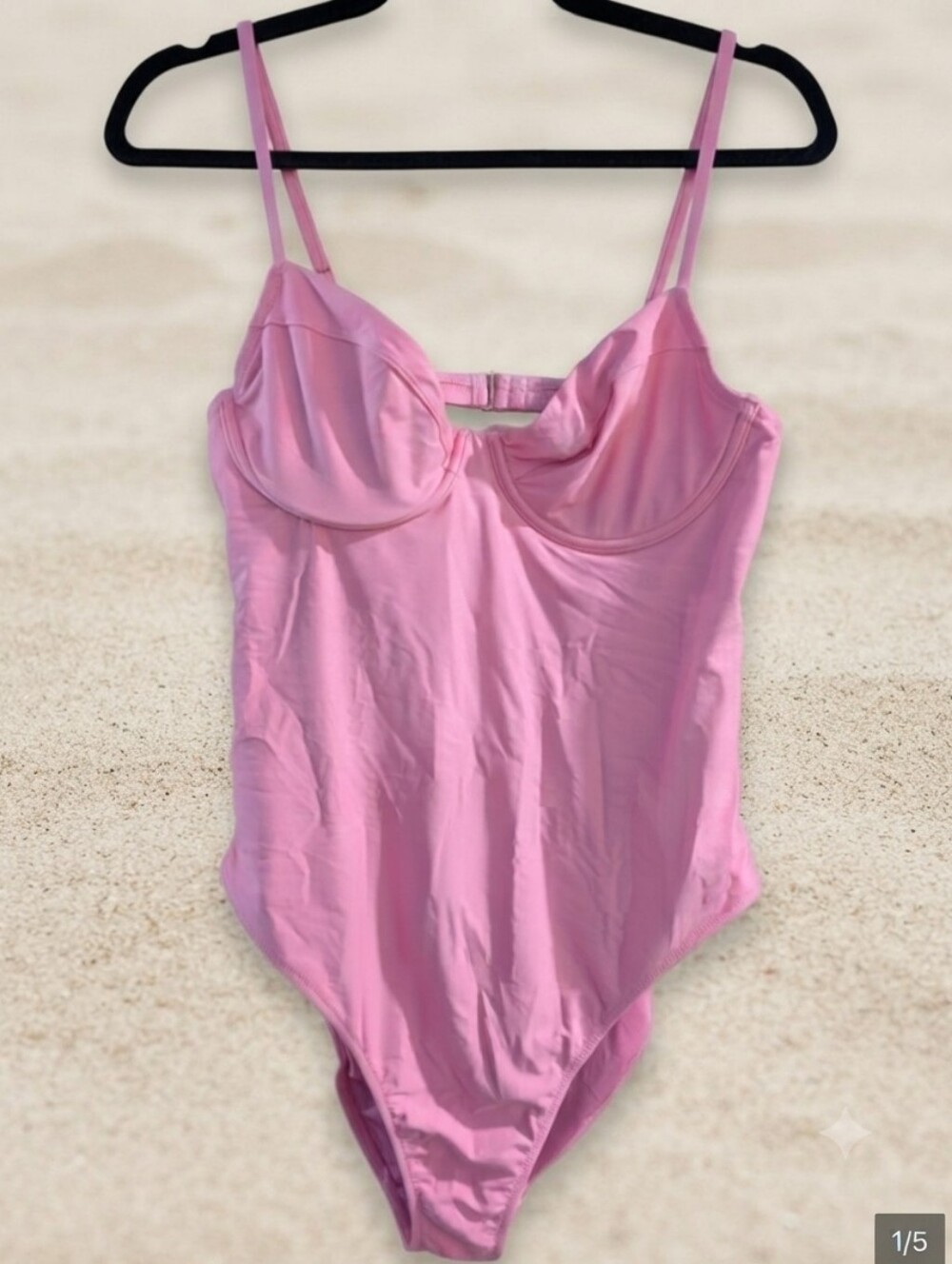 aerie Pink One-Piece Swimsuit with Underwire Cups - Picture 1 of 5